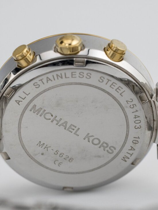 Michael Kors MK5626 Two-Tone Chrono Quartz Analog Women\'s Watch New Battery main image 7